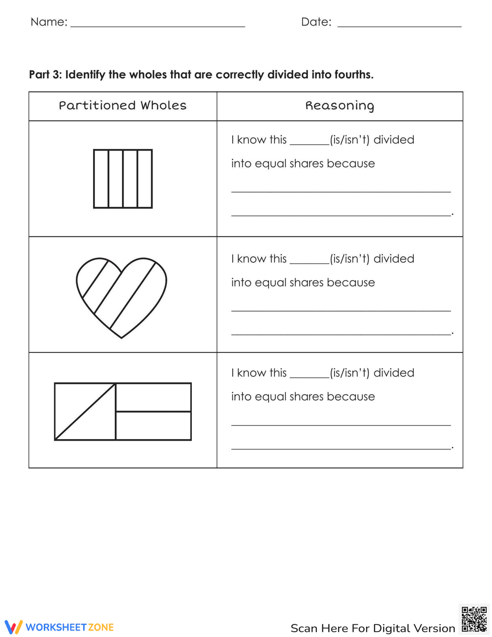 Identify Equal Shares Worksheet - Page 3