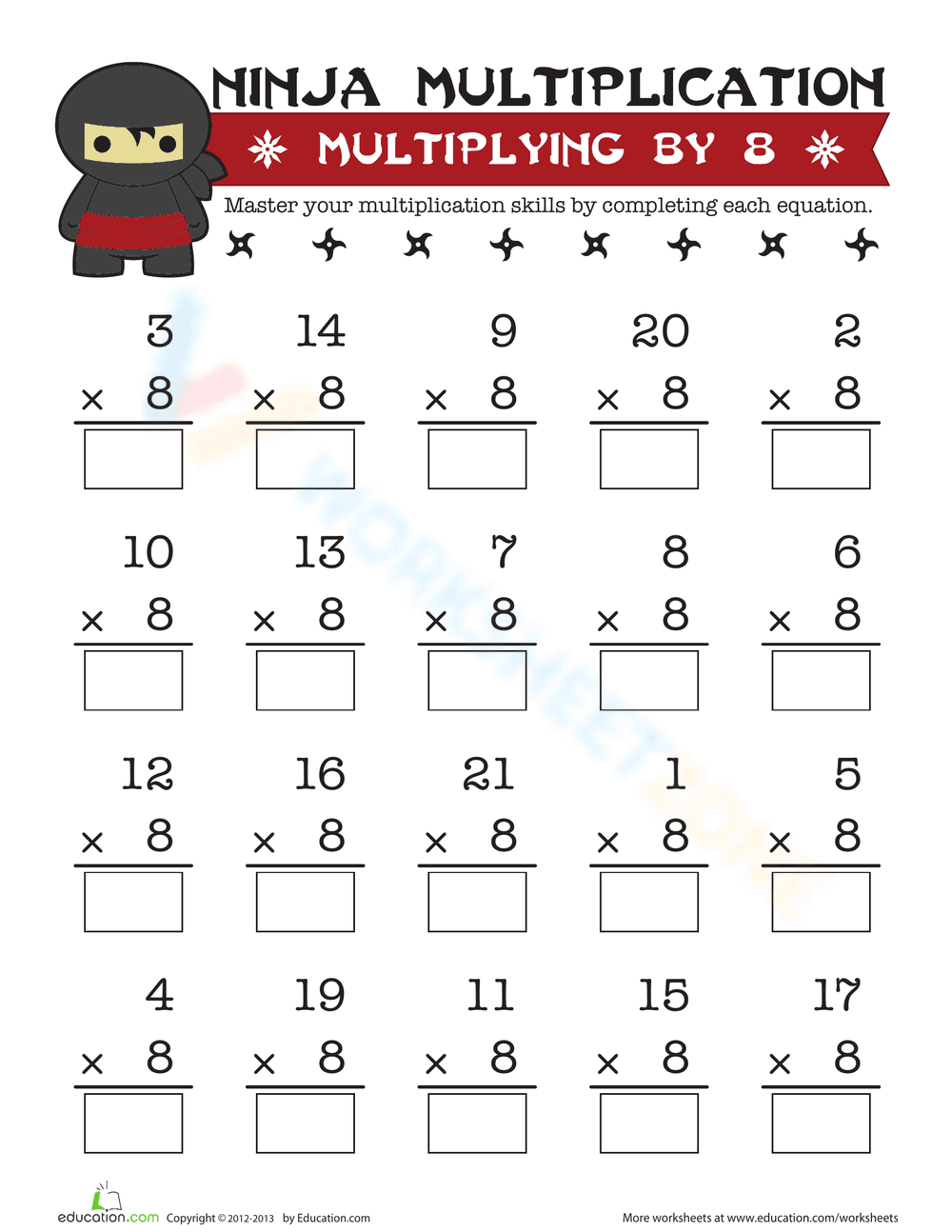 Multiplying by 7: Math Worksheet Practice - Page 2