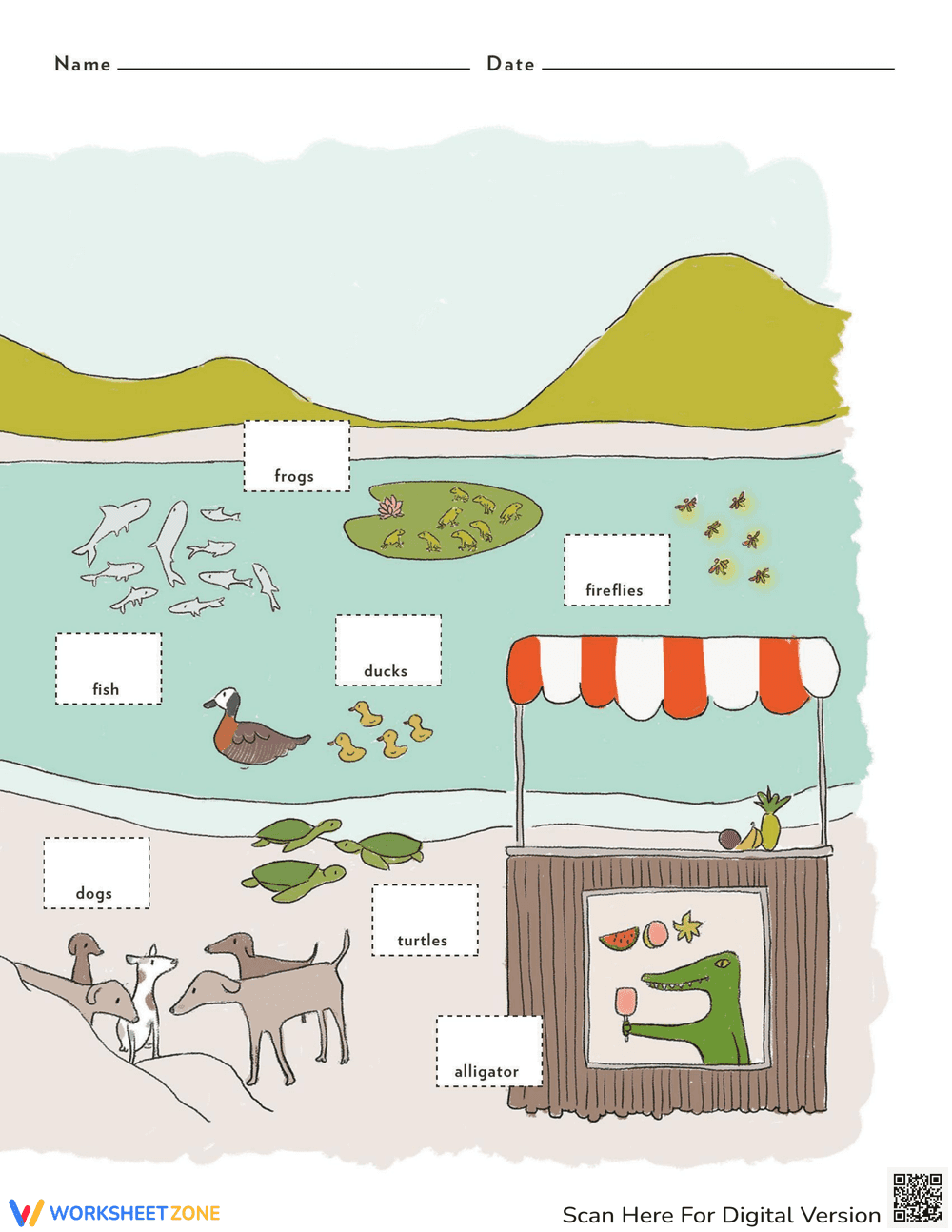 Fun at the Lake Activity Worksheet - Page 2