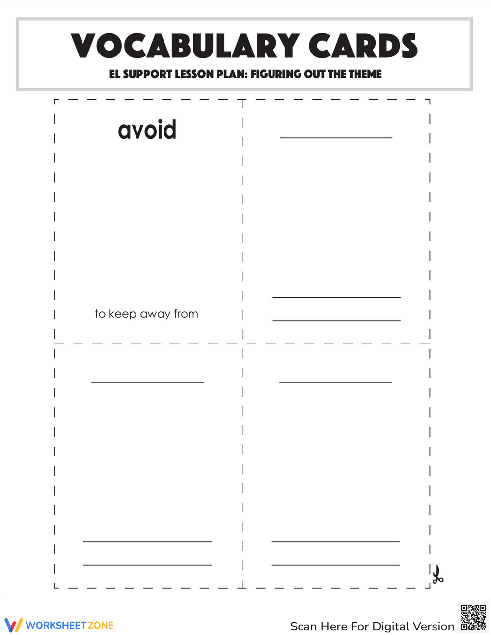 Vocabulary Cards: Figuring Out the Theme - Page 3