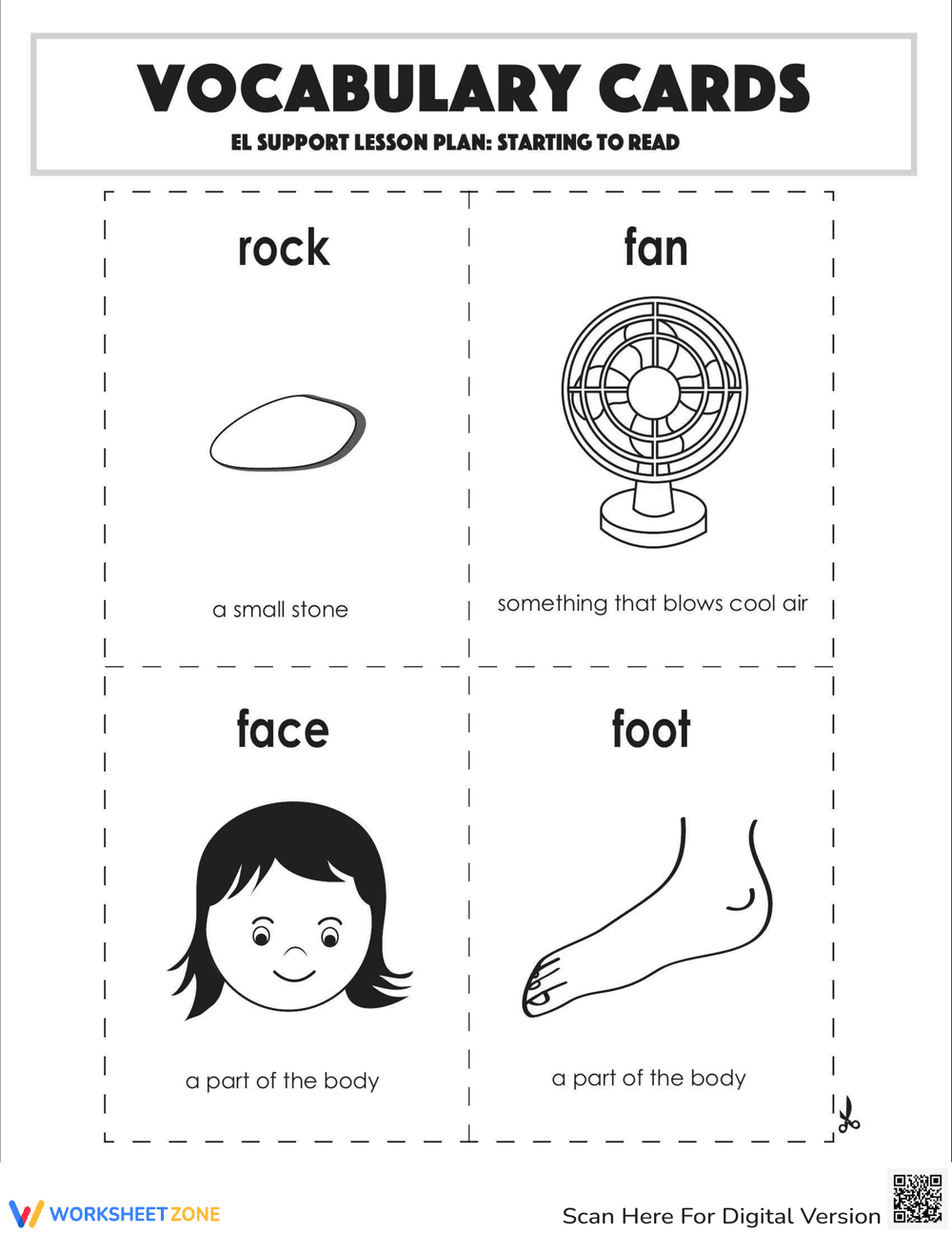 Vocabulary Cards: Starting to Read - Page 2