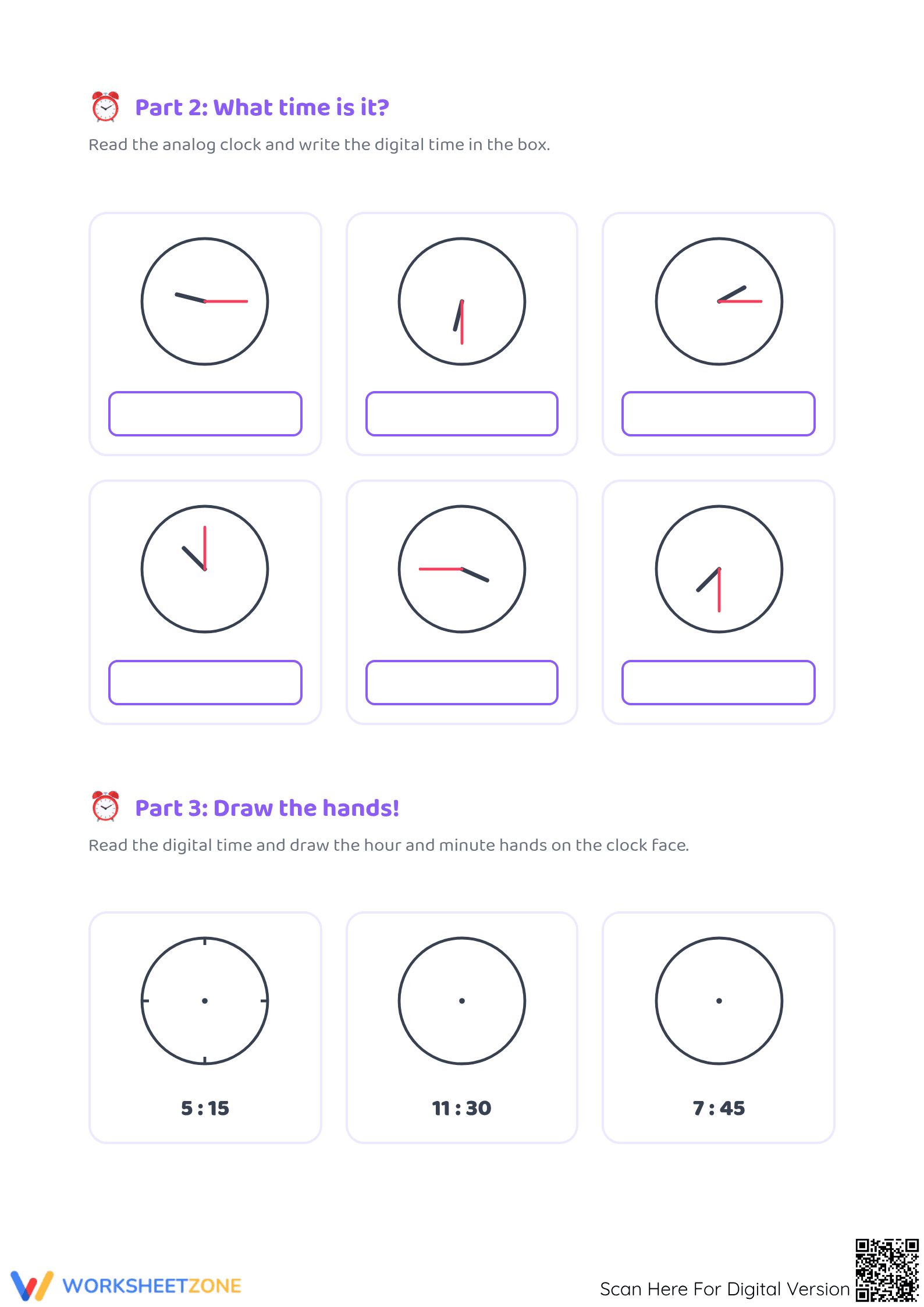 Essential Telling Time Practice | Grade 2 Match the Clocks - Page 2