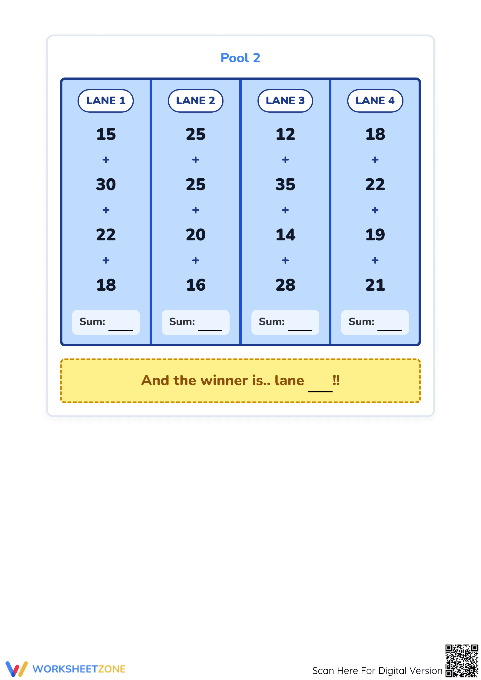 Printable Olympic Addition Worksheet | Grade 1 Math - Page 2