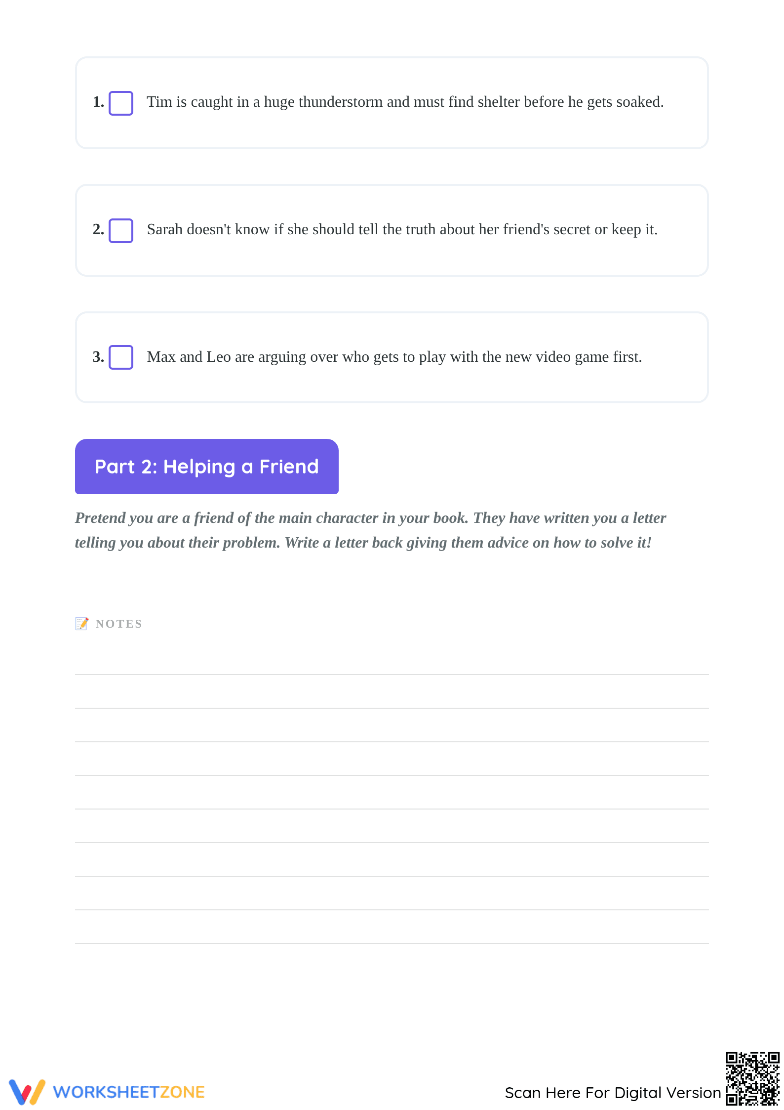 Printable Conflict in Stories Worksheet | Grade 3 Aligned - Page 2
