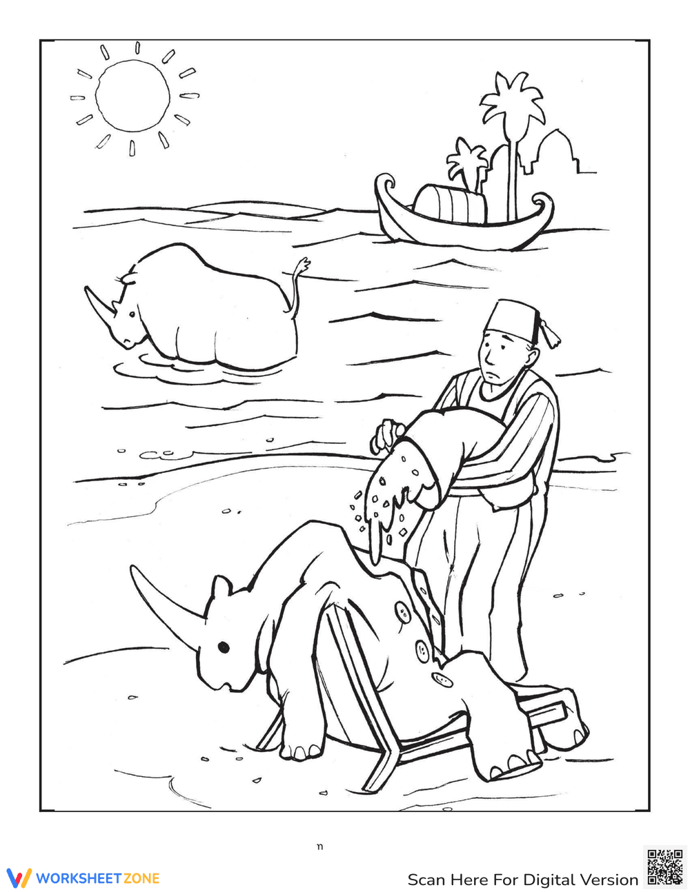 How the Rhinoceros Got His Skin Folk Tale - Page 4