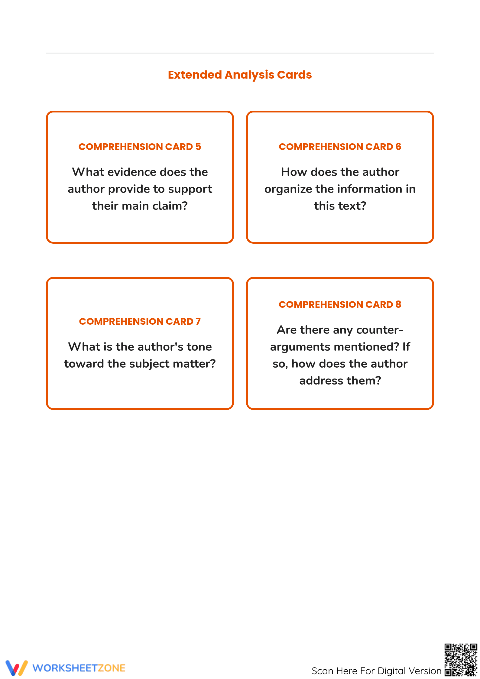 Printable Author's Claim Cards | Grade 5 ELA - Page 2