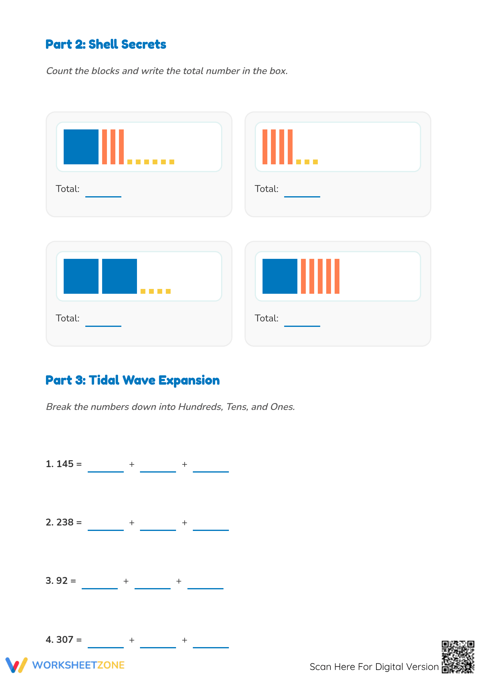 Printable Base-10 Place Value Worksheet | Grade 2 Math - Page 2