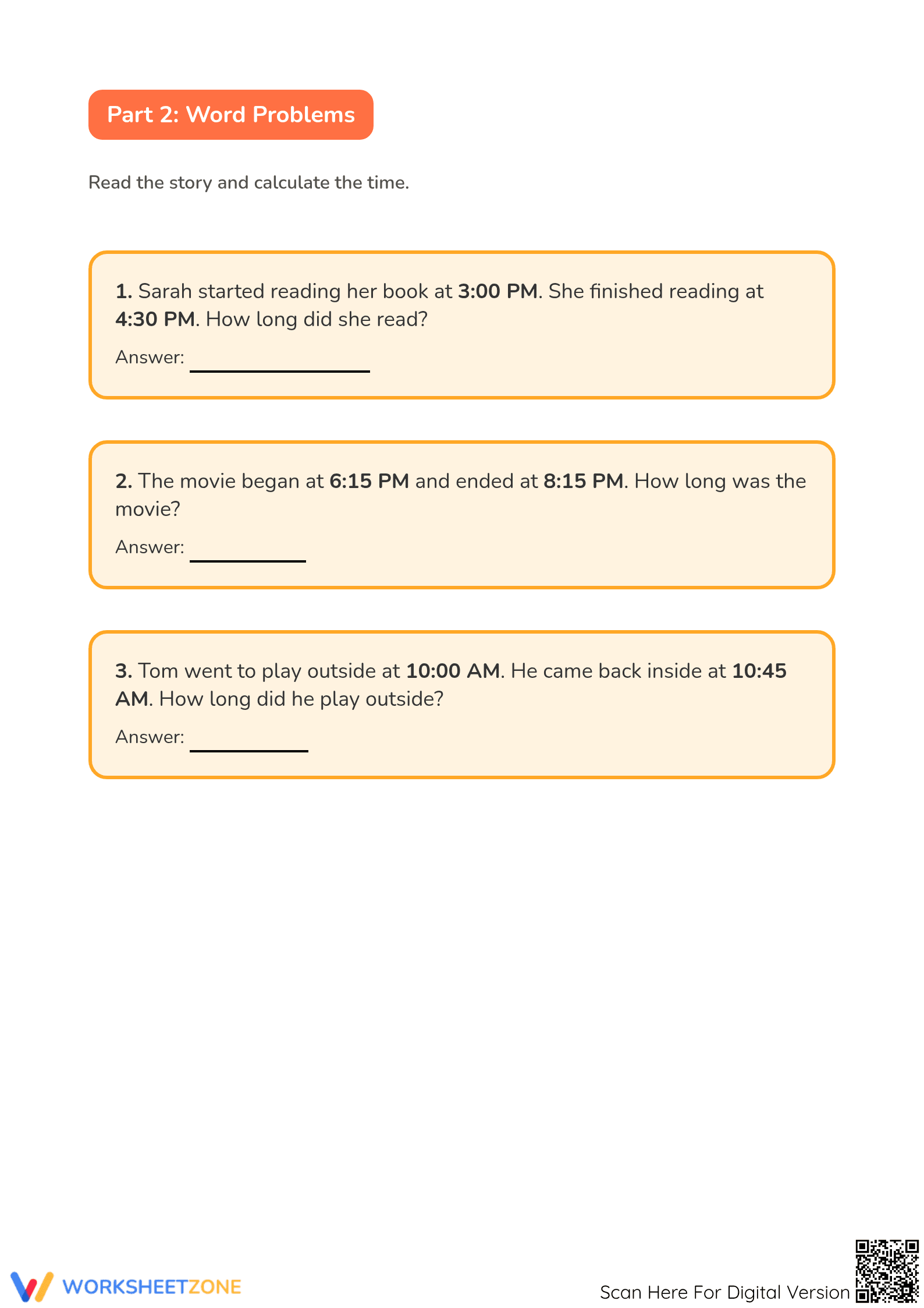 Grade 2 Elapsed Time — Printable No-Prep Worksheet - Page 2