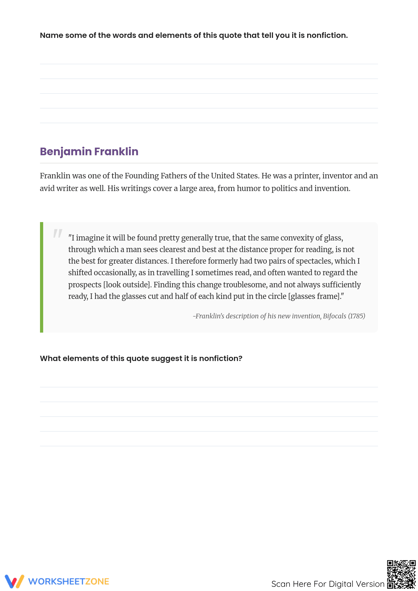 Nonfiction Elements Worksheet | Grade 4 ELA Printable - Page 2