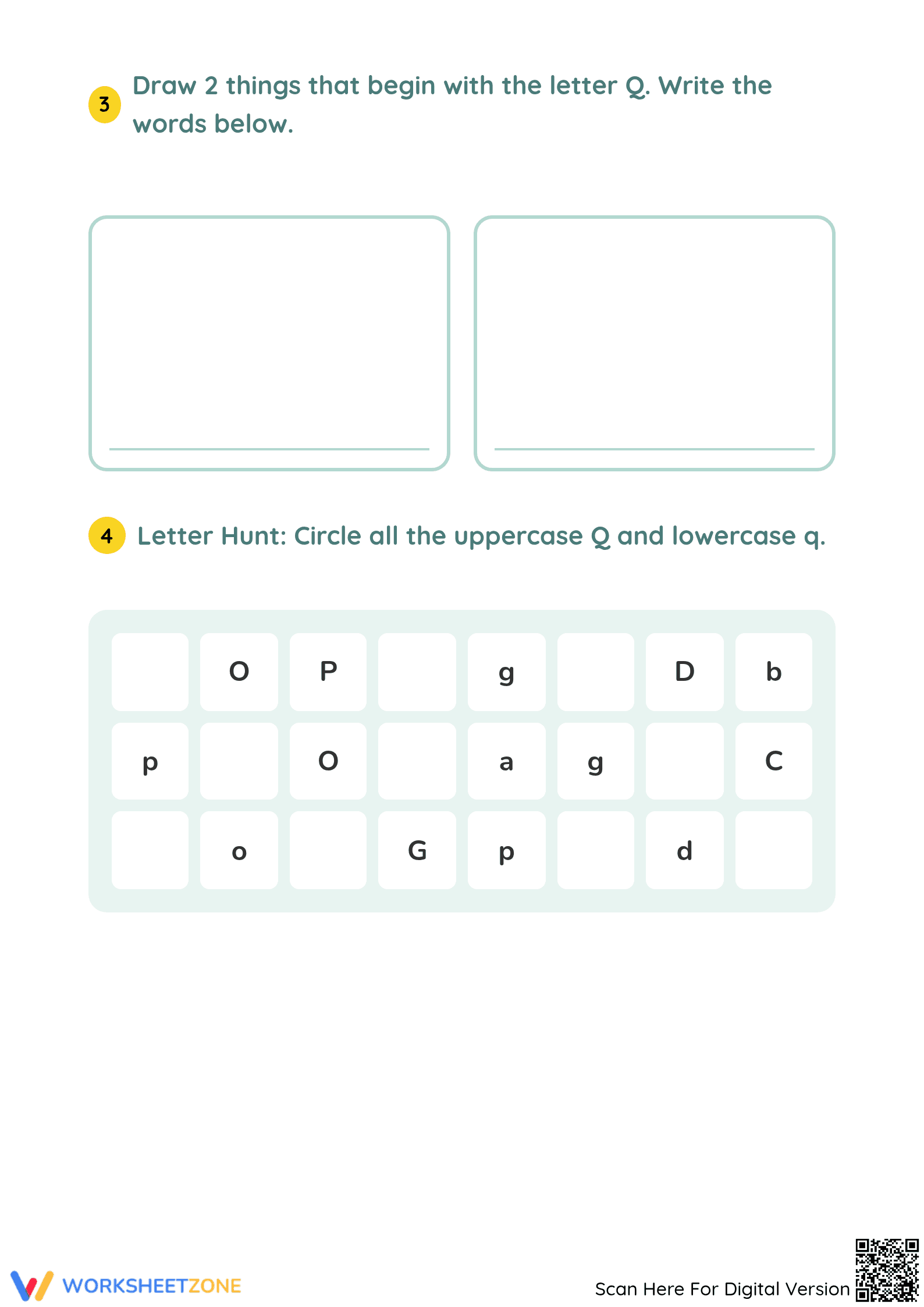 Letter Q Writing Practice | Grade K-1 Printable Worksheet - Page 2