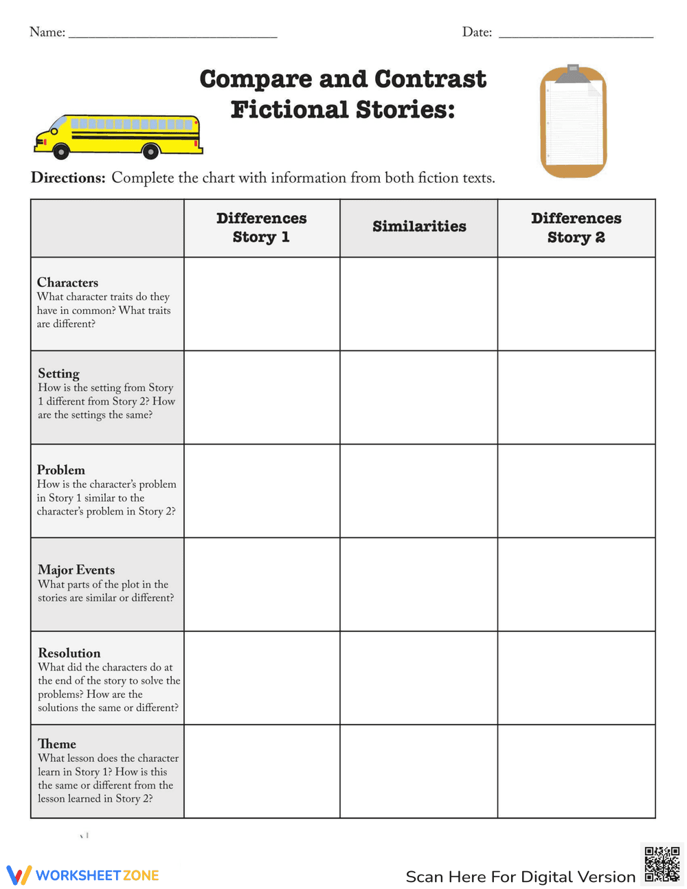 Compare Fictional Stories: First Day at New School - Page 2