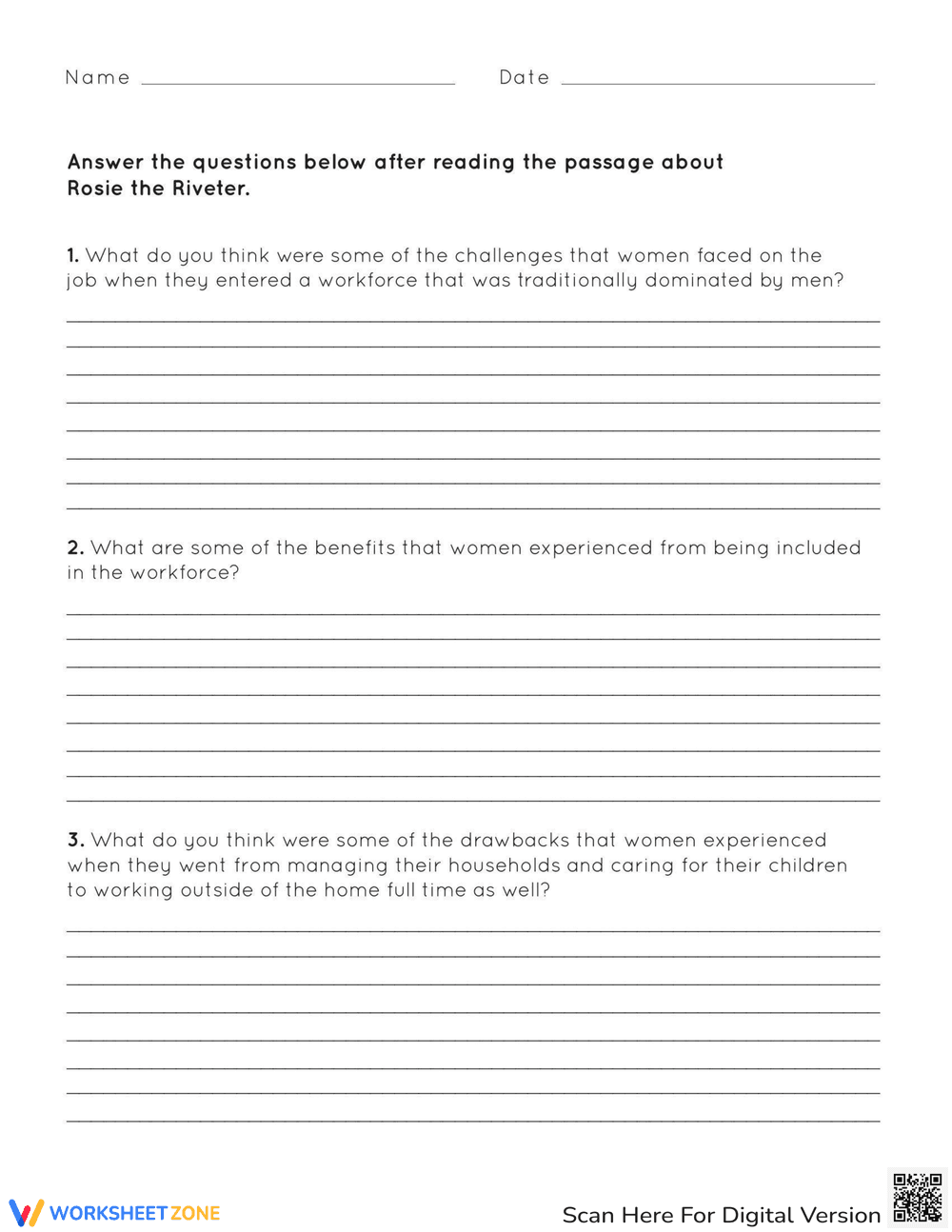 Analyzing Rosie Riveter Worksheet - Page 2