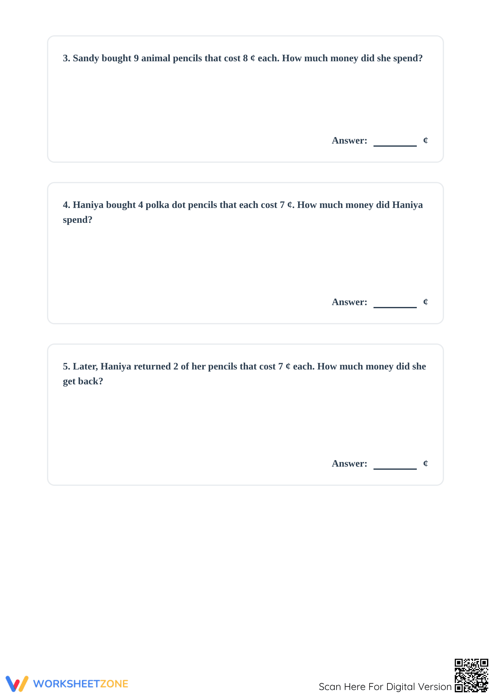 Grade 3 Multiplication Word Problems — Printable No-Prep - Page 2