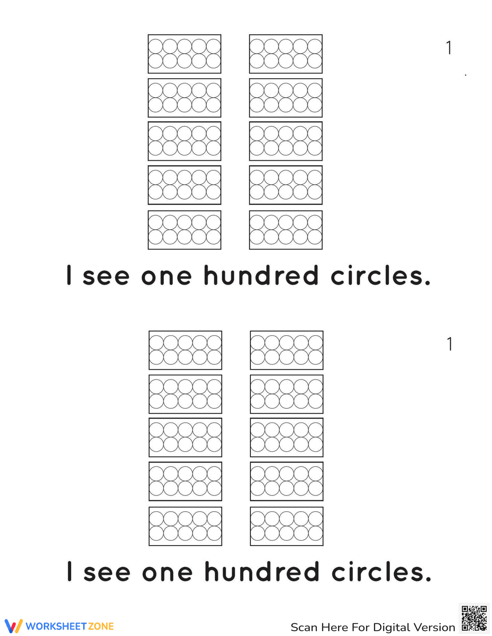 100th Day Counting Reader Worksheet - Page 2