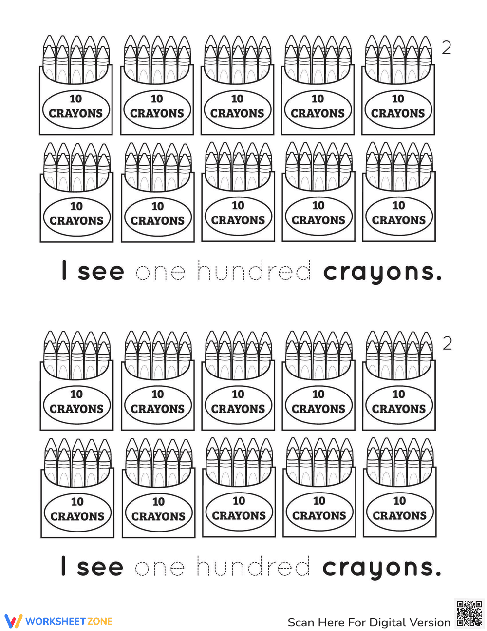 100th Day Counting Reader Worksheet - Page 3