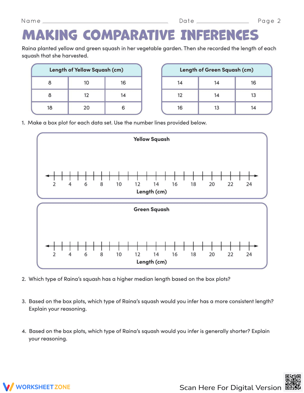 Making Comparative Inferences Worksheet - Page 2