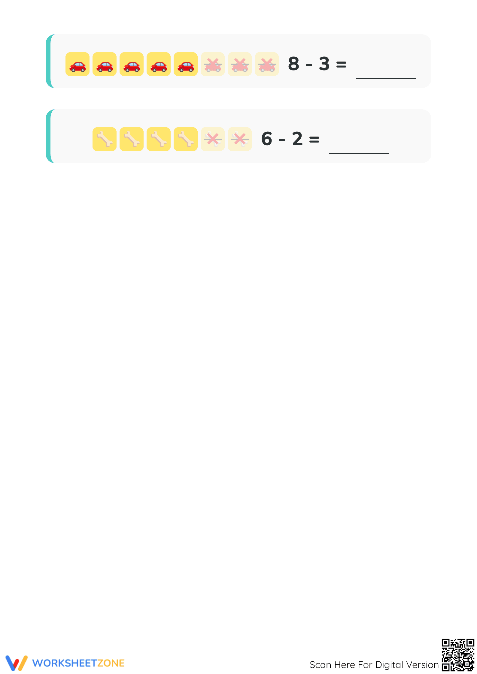 Kindergarten Subtraction Fun — Essential Printable Worksheet - Page 3