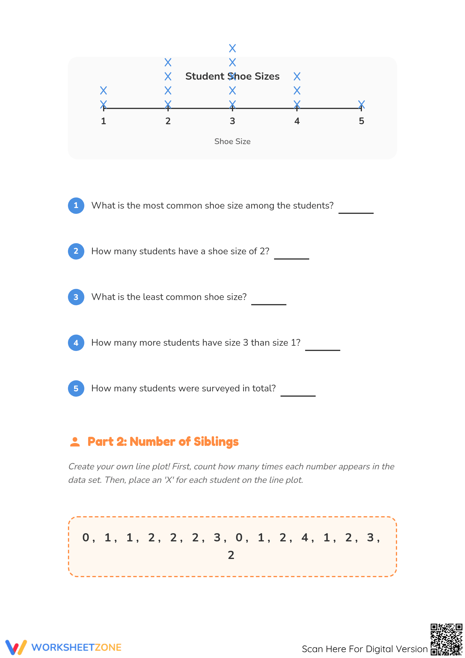 Printable Grade 2 Math: Line Plot Practice Worksheet - Page 2