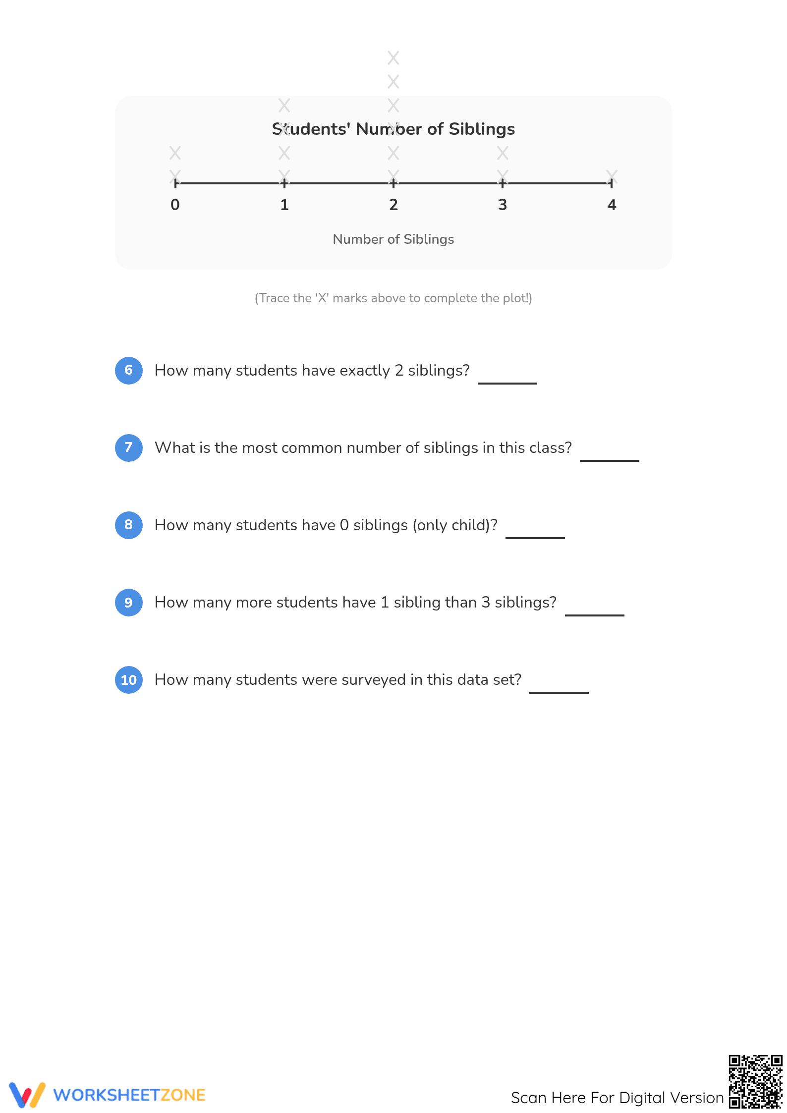 Printable Grade 2 Math: Line Plot Practice Worksheet - Page 3
