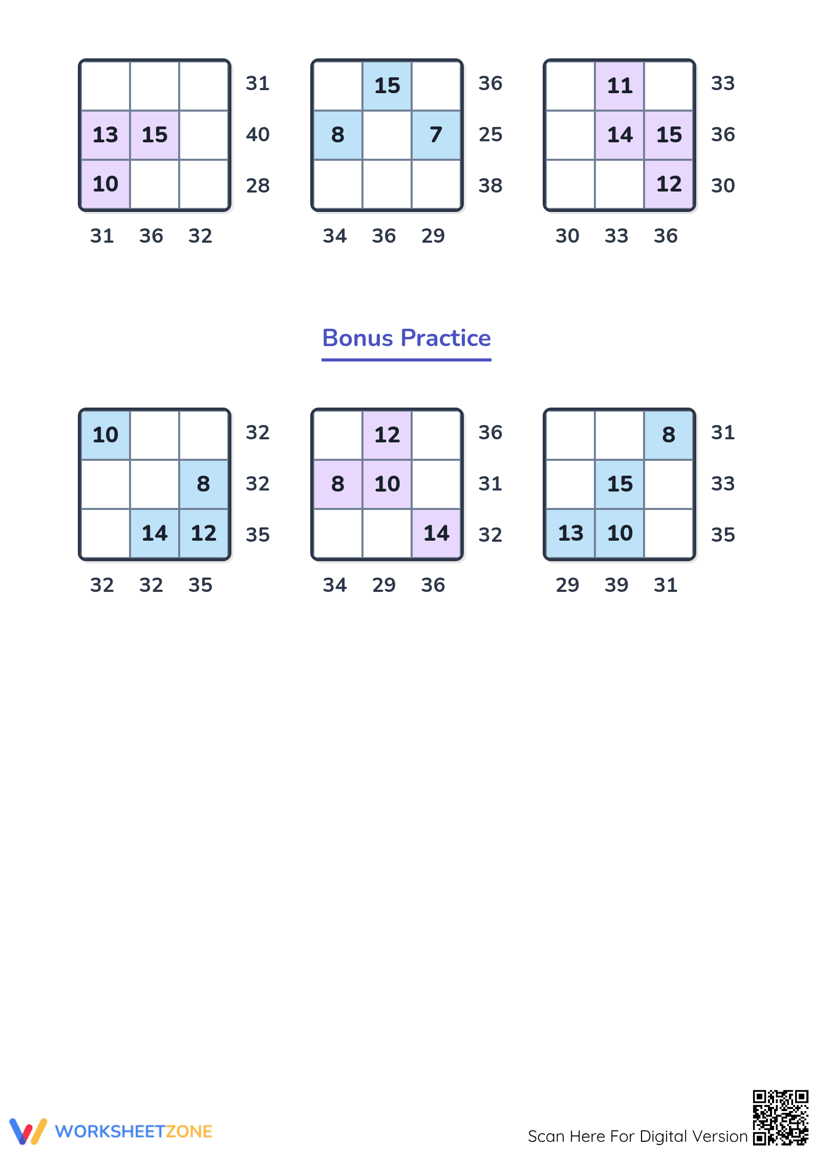 Grade 3-4 Math Puzzle Boxes — Printable No-Prep Worksheet - Page 2