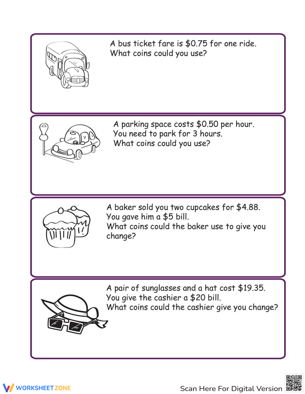 Make Change in the City Worksheet - Page 2