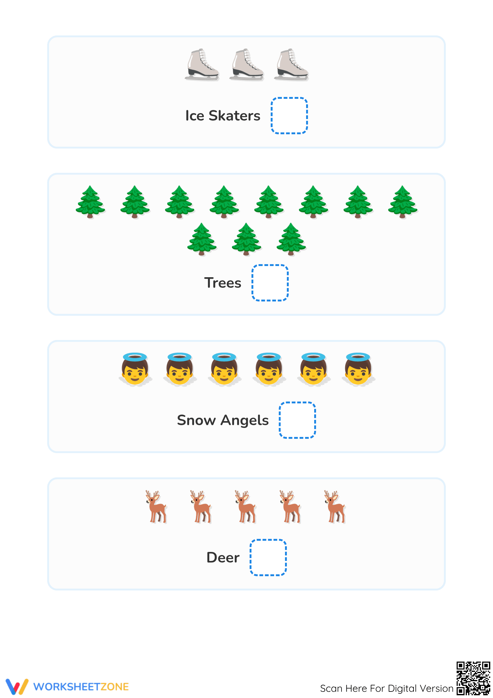 Snow Day Numbers: Essential Kindergarten Counting Worksheet - Page 2