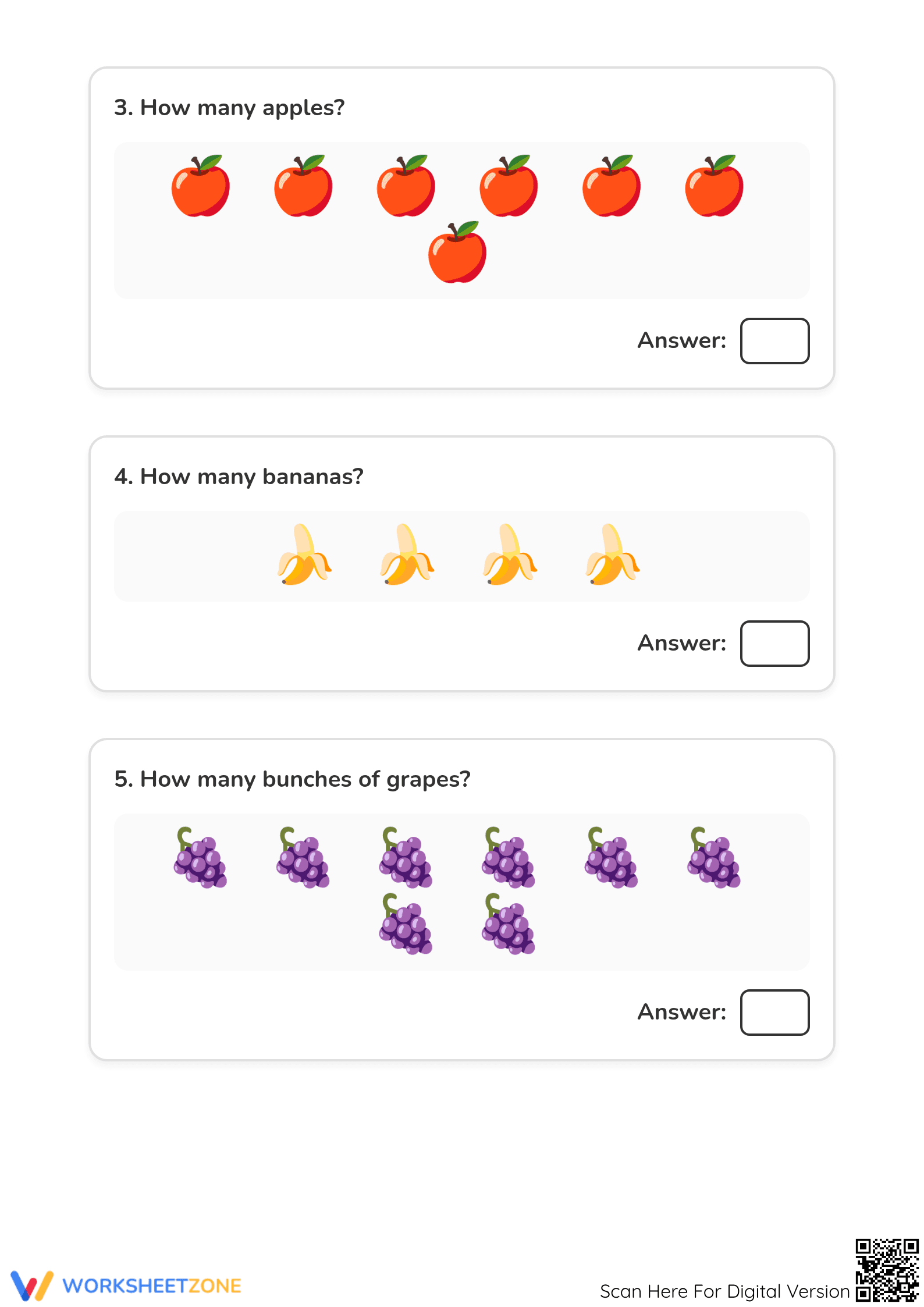 Let's Count Fruit Worksheet | Essential Kindergarten Math - Page 2