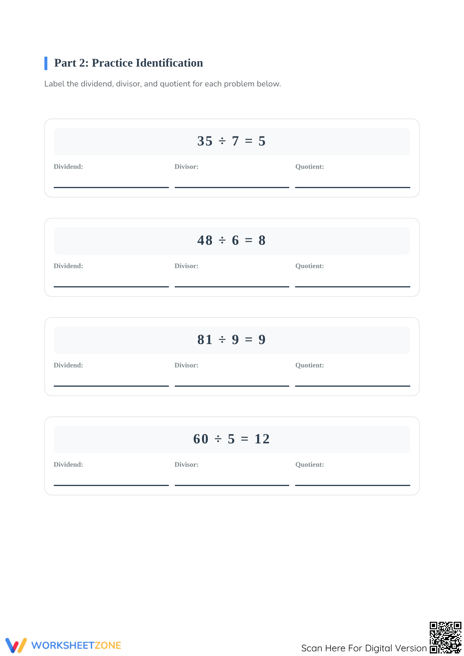 Division Vocabulary Worksheet | Essential Grade 3 Math - Page 2