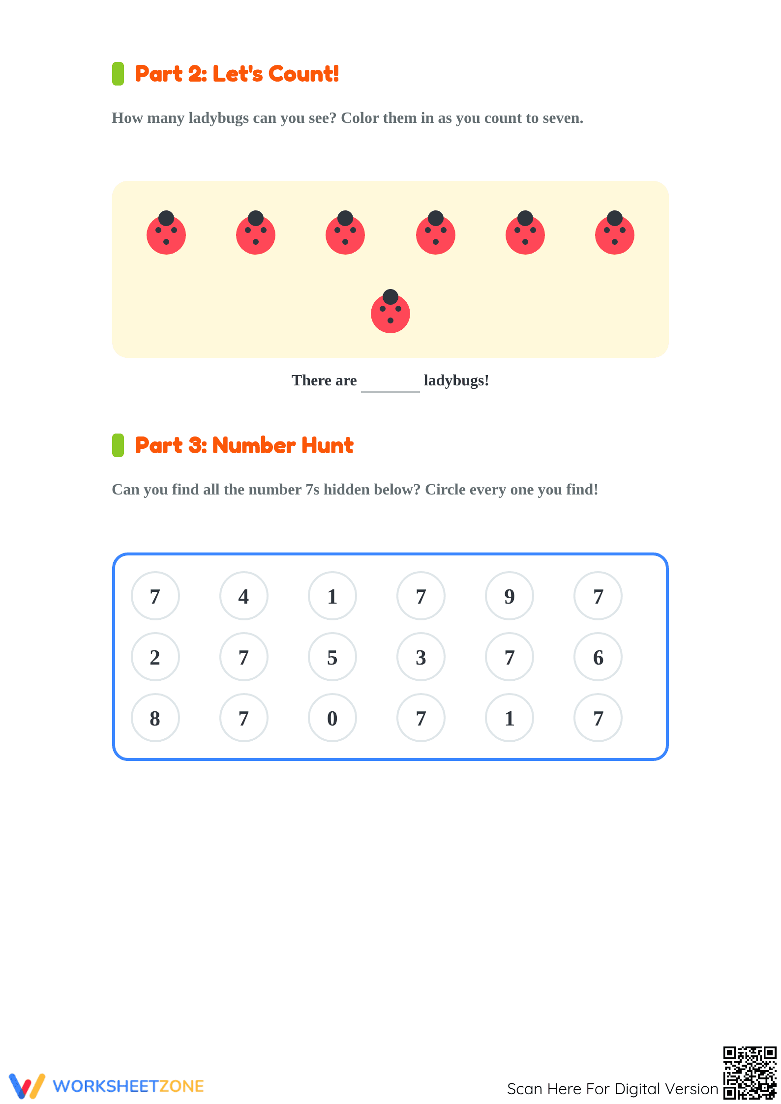 Kindergarten Number 7 Worksheet | Essential Printable - Page 2