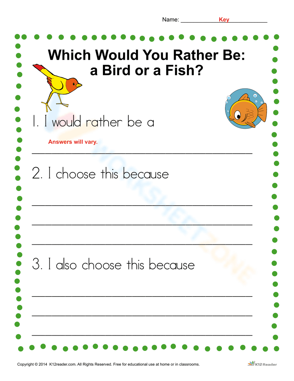 Bird or a Fish: Compare and Contrast Worksheet - Page 2