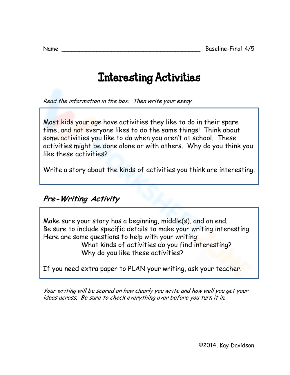 Back to School: Creative Writing Prompts Worksheet - Page 3