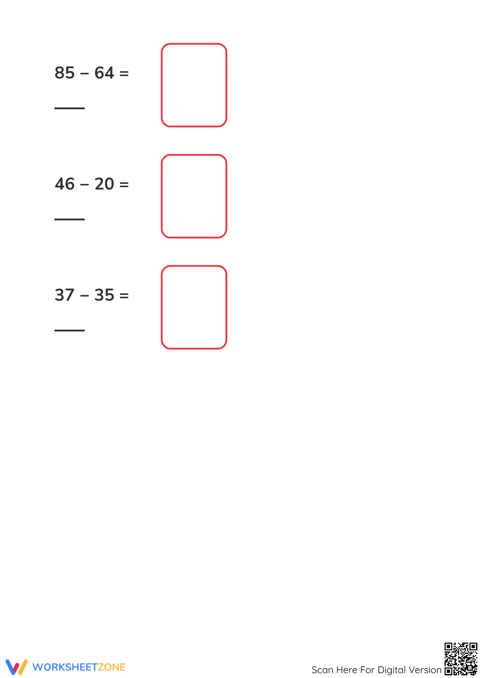 Grade 2 Subtraction — Printable No-Prep Worksheet - Page 2