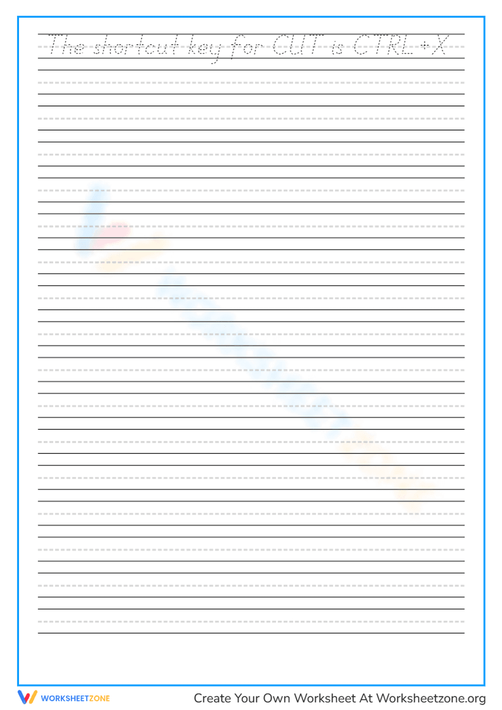 Grade 5 Handwriting Practice Worksheet - Page 2