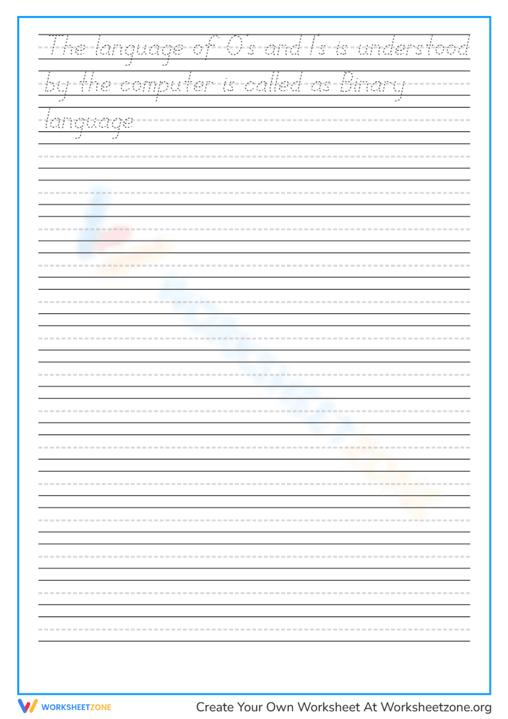Grade 5 Handwriting Practice Worksheet - Page 4
