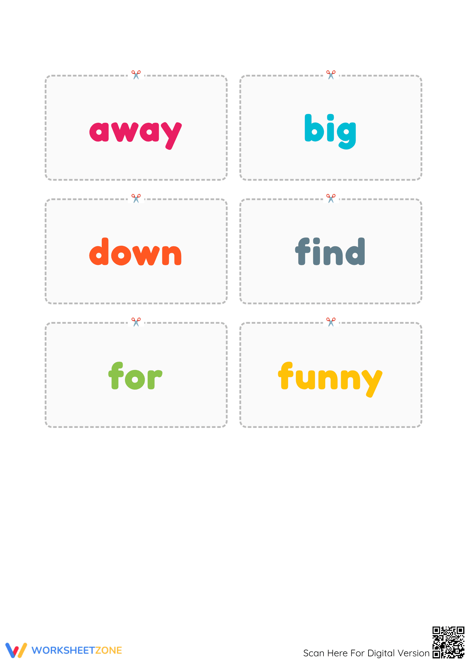 Essential Kindergarten Sight Word Flashcards - Page 2