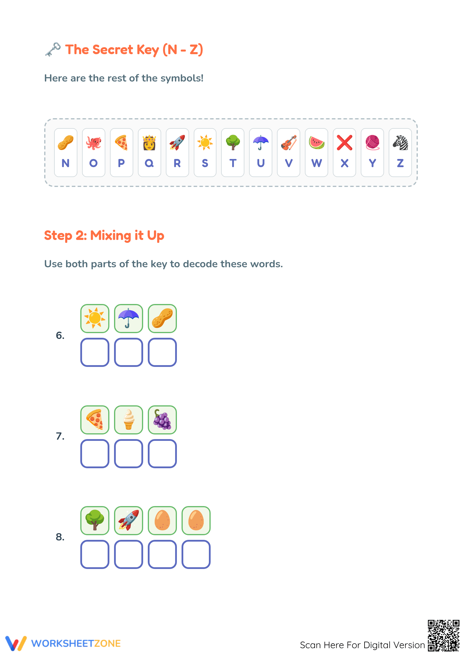 Grade 1 Crack The Code — Printable No-Prep Worksheet - Page 3