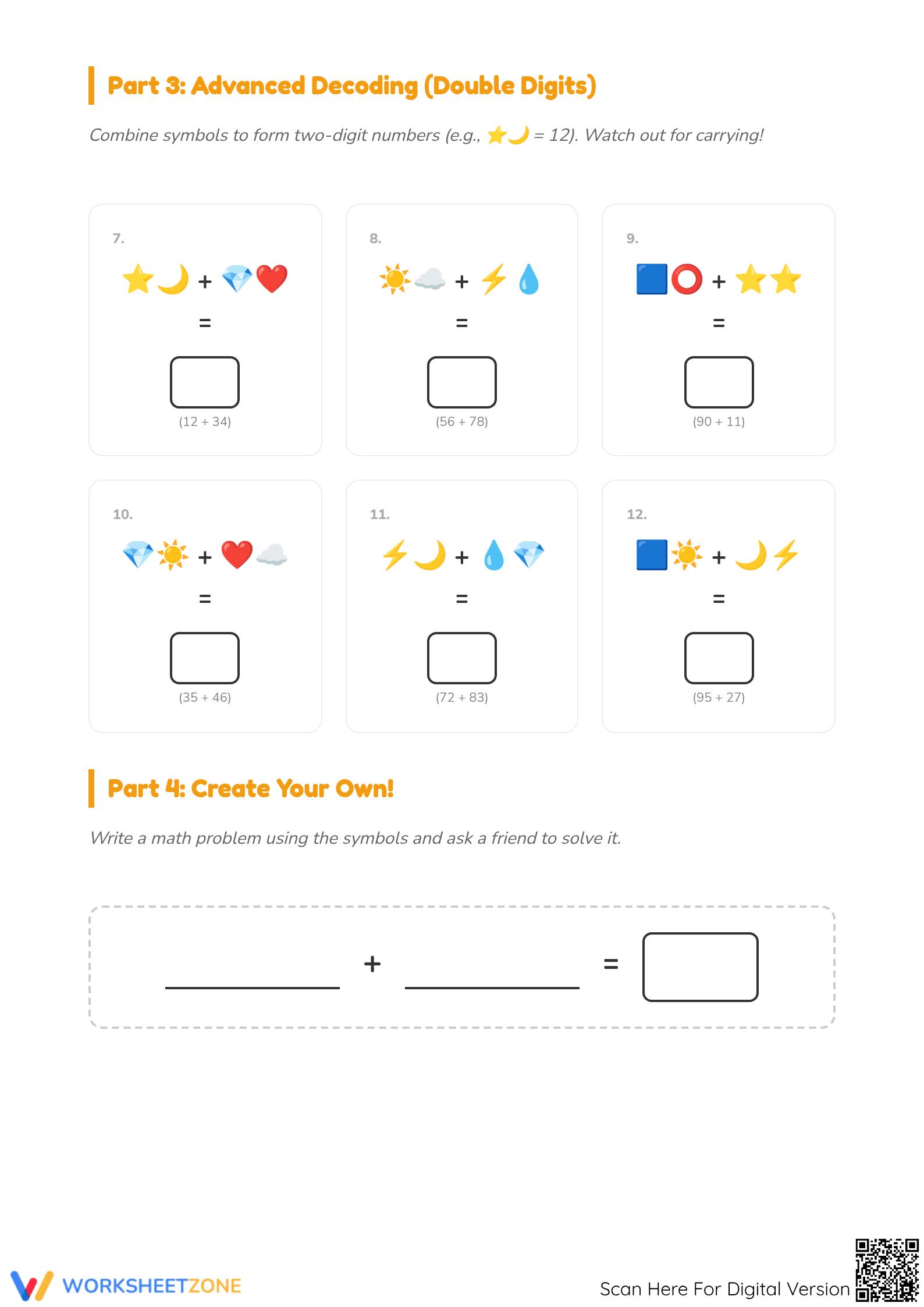 Secret Code Math Worksheet | Printable Grade 2 Aligned - Page 3
