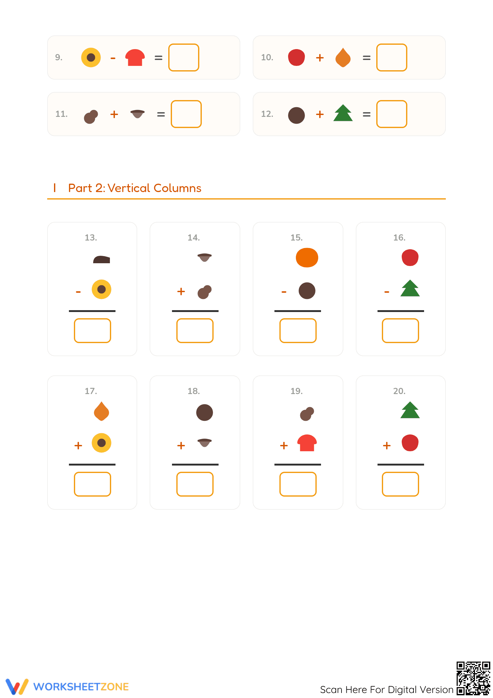 Essential Autumn Math: Crack the Code Worksheet — Grades 1-3 - Page 2