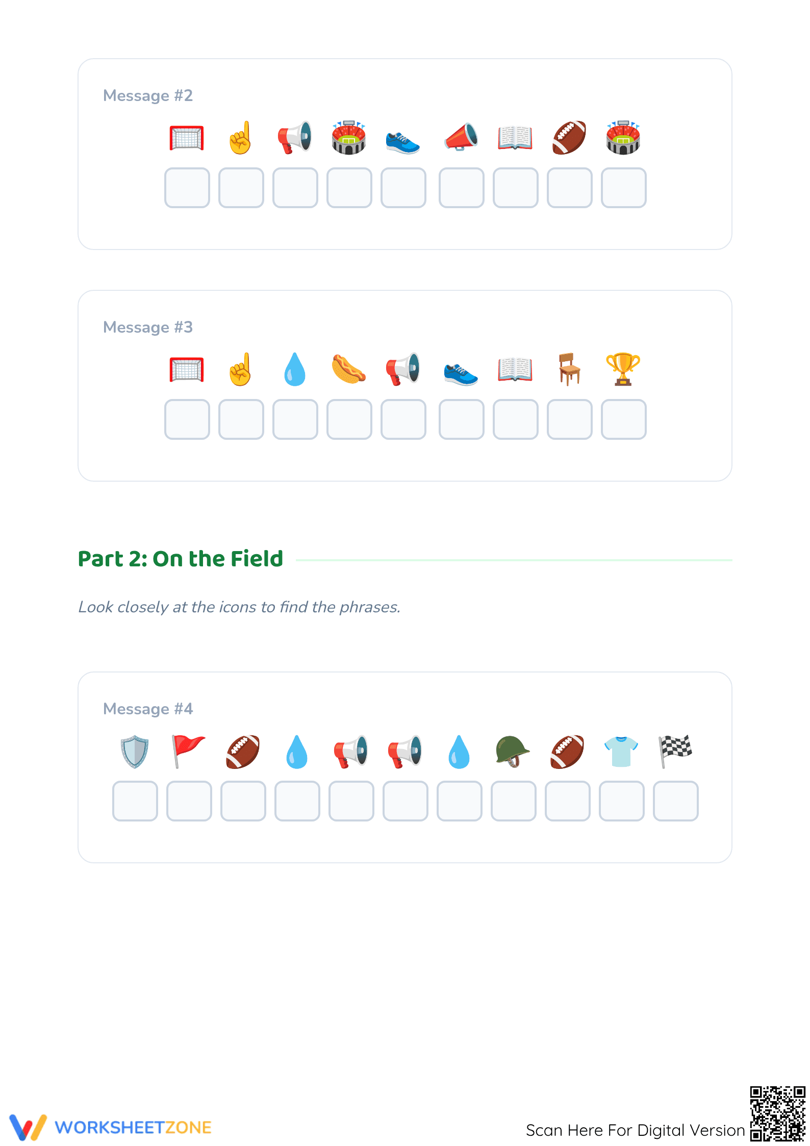 Printable Crack The Code Football Worksheet — Grade 1-3 - Page 2