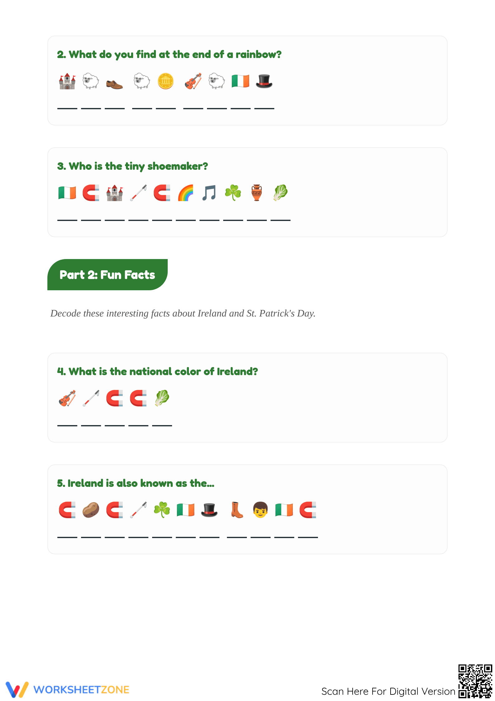 Printable Crack the Code Worksheet | St. Patrick's Day - Page 2