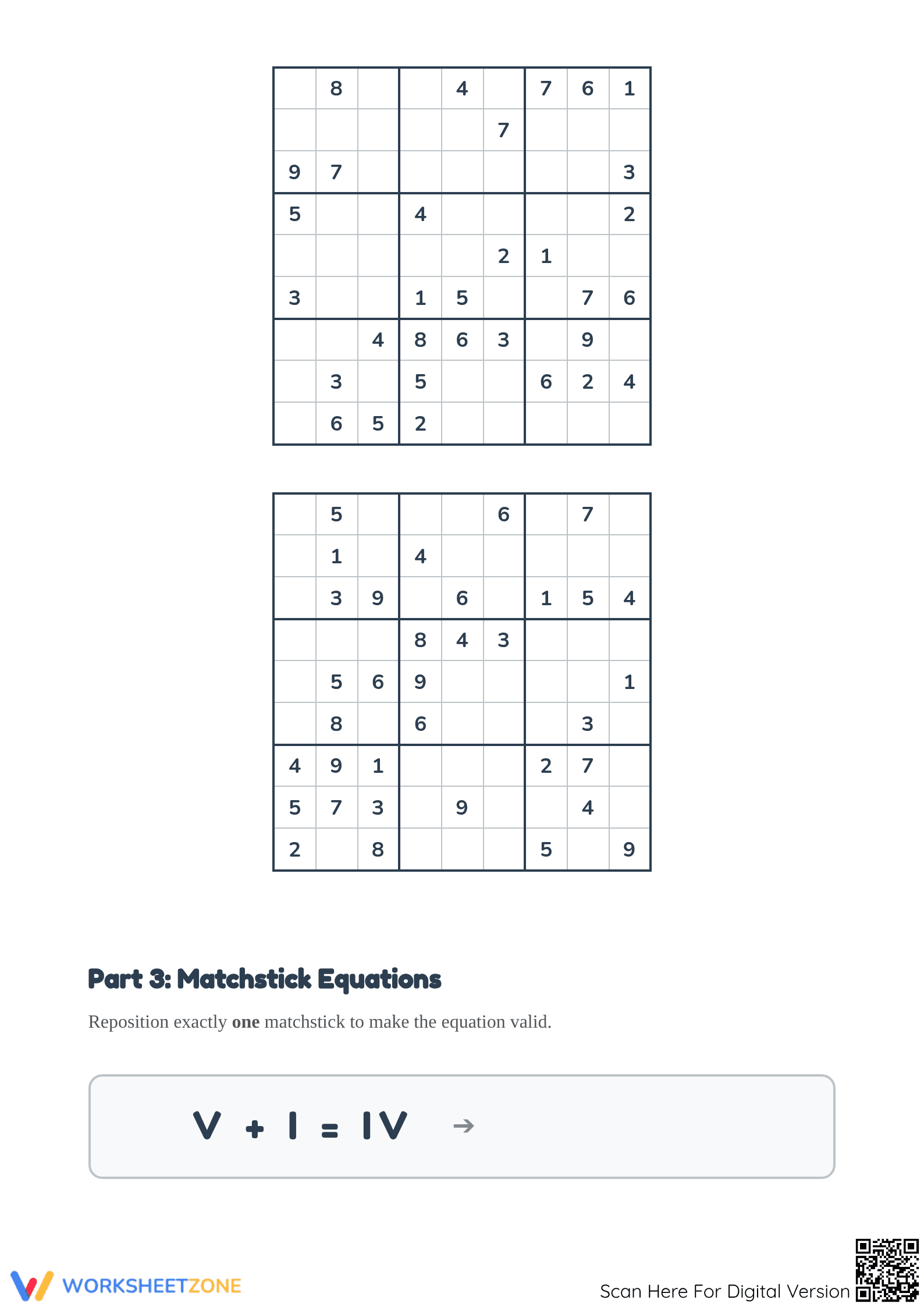 Printable Crack the Code & Sudoku Logic Puzzles | Grade 4 - Page 2