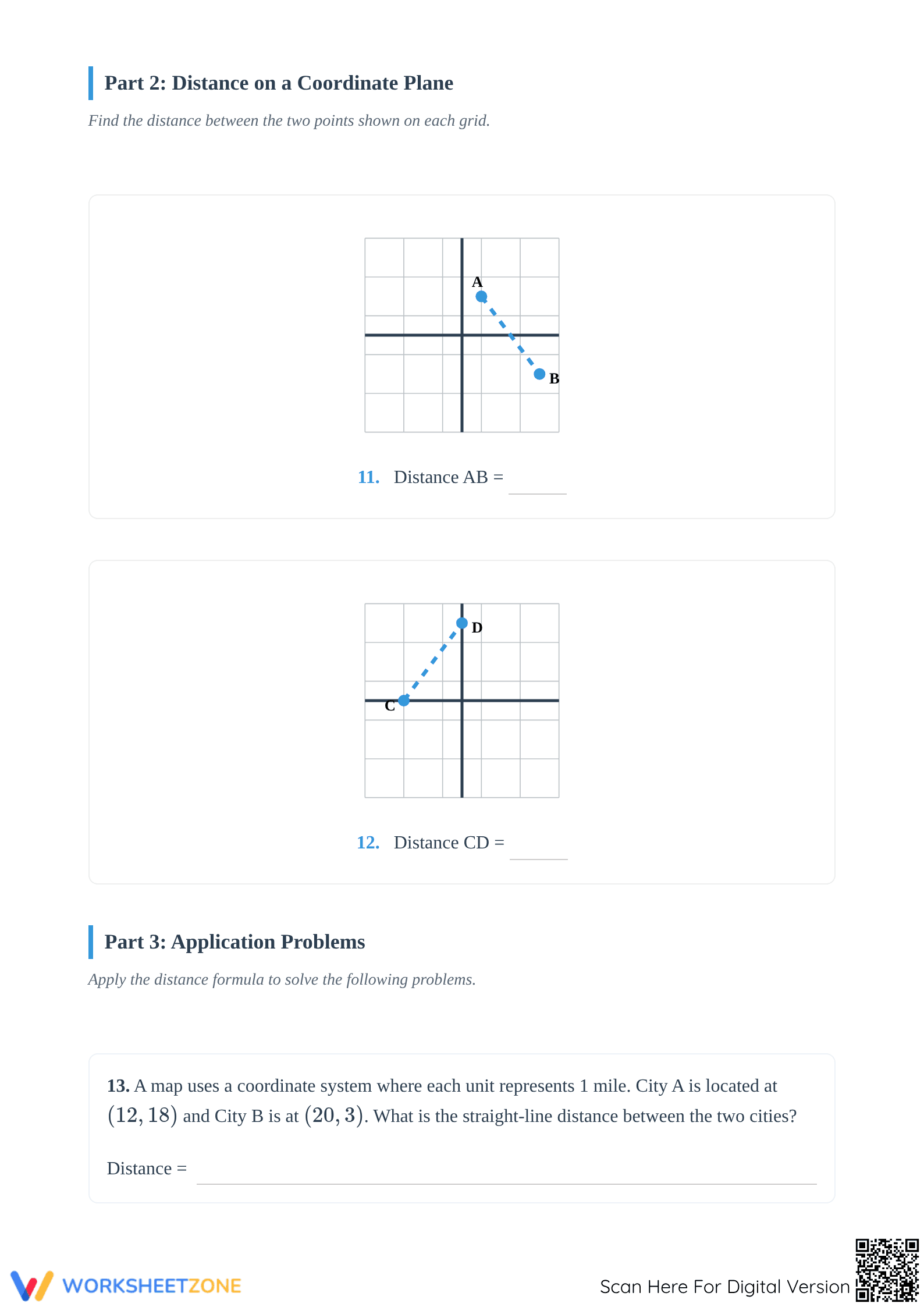 Printable Distance Formula Worksheet | Grades 7-9 Math - Page 3