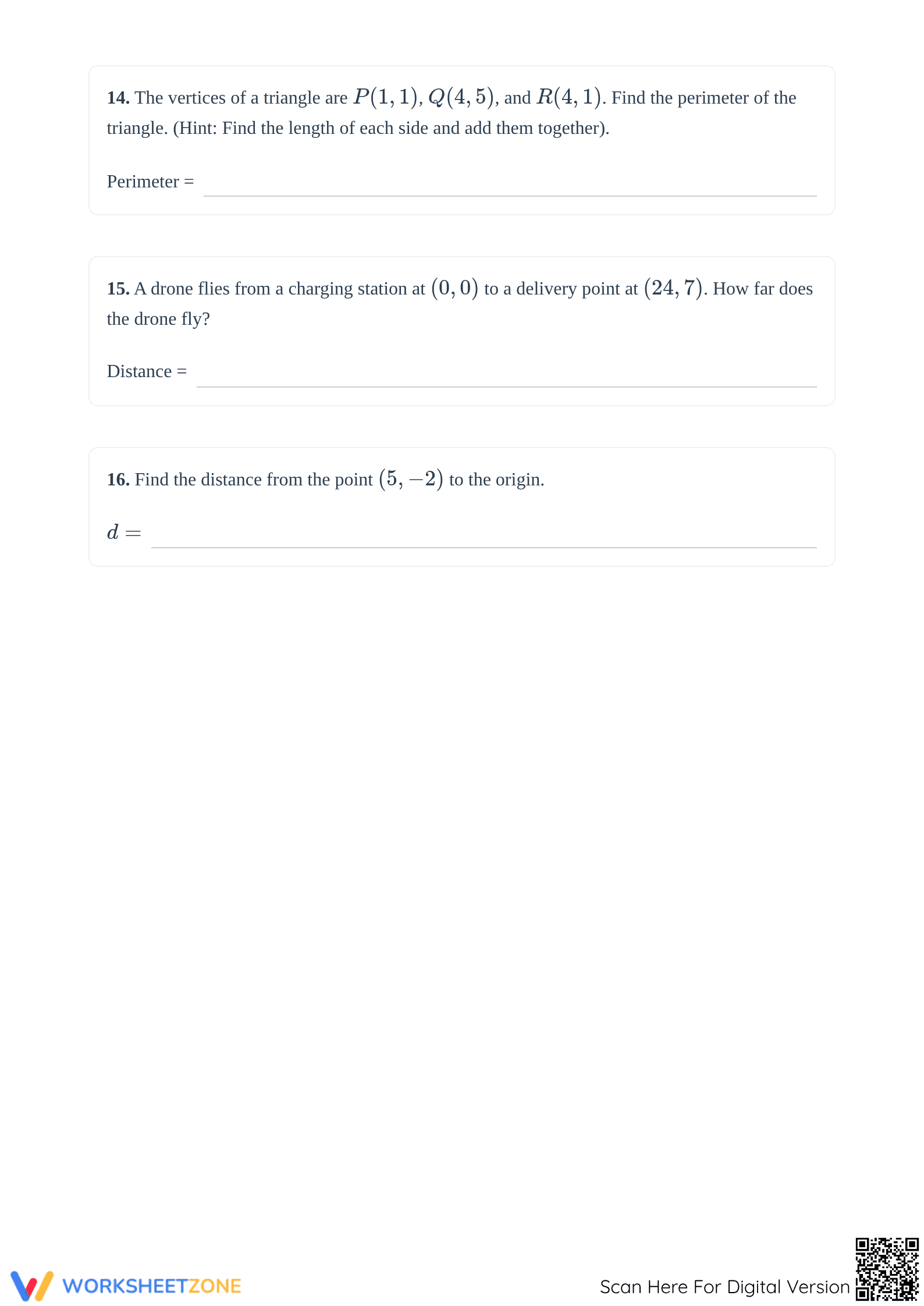 Printable Distance Formula Worksheet | Grades 7-9 Math - Page 4