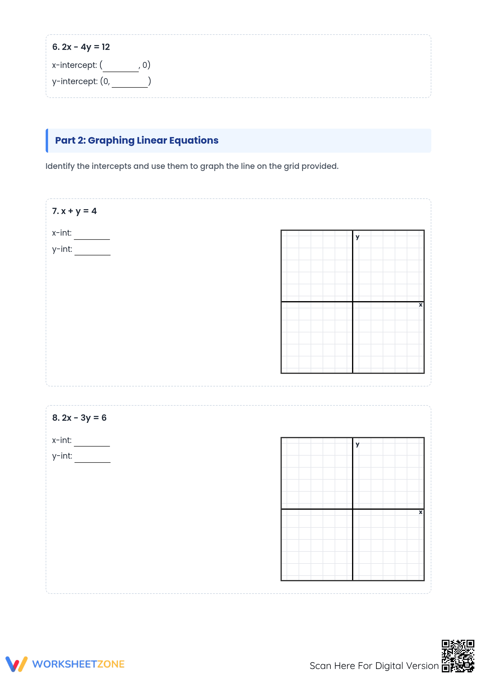 Printable Intercept Method Worksheet | Grade 8 Math - Page 2