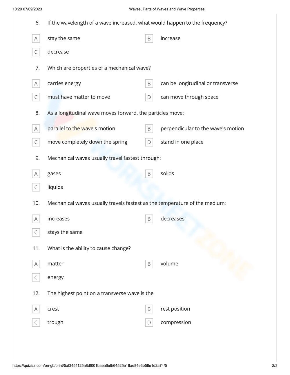 Explore Parts and Properties of Waves - Page 2