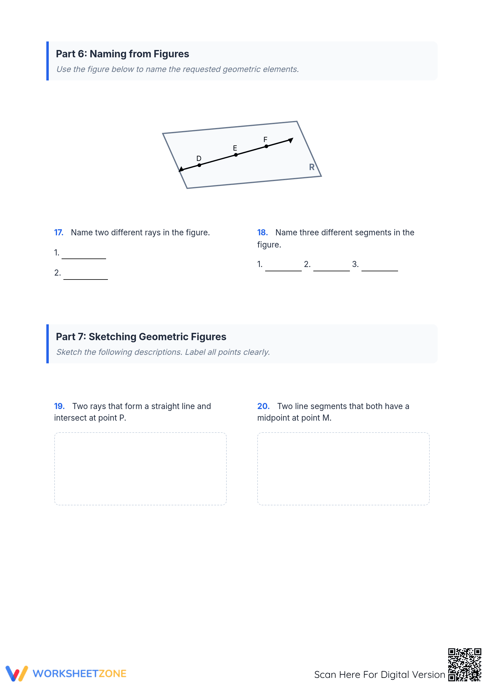 Printable Segment Addition Postulate & Geometry Worksheet - Page 4