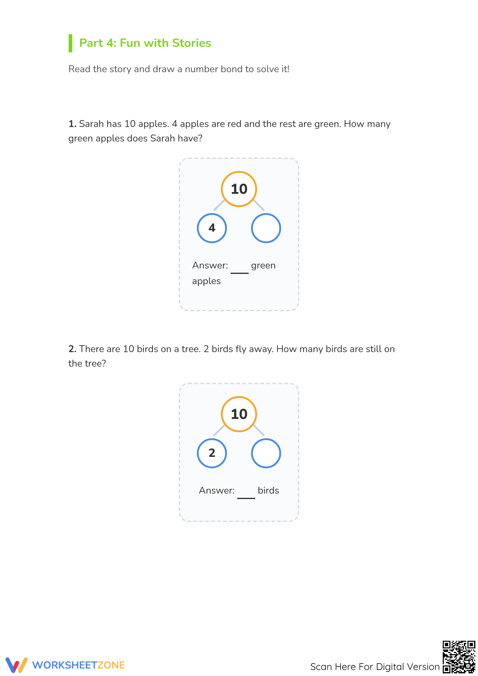 Grade 1 Number Bonds to 10 — Printable No-Prep Worksheet - Page 3