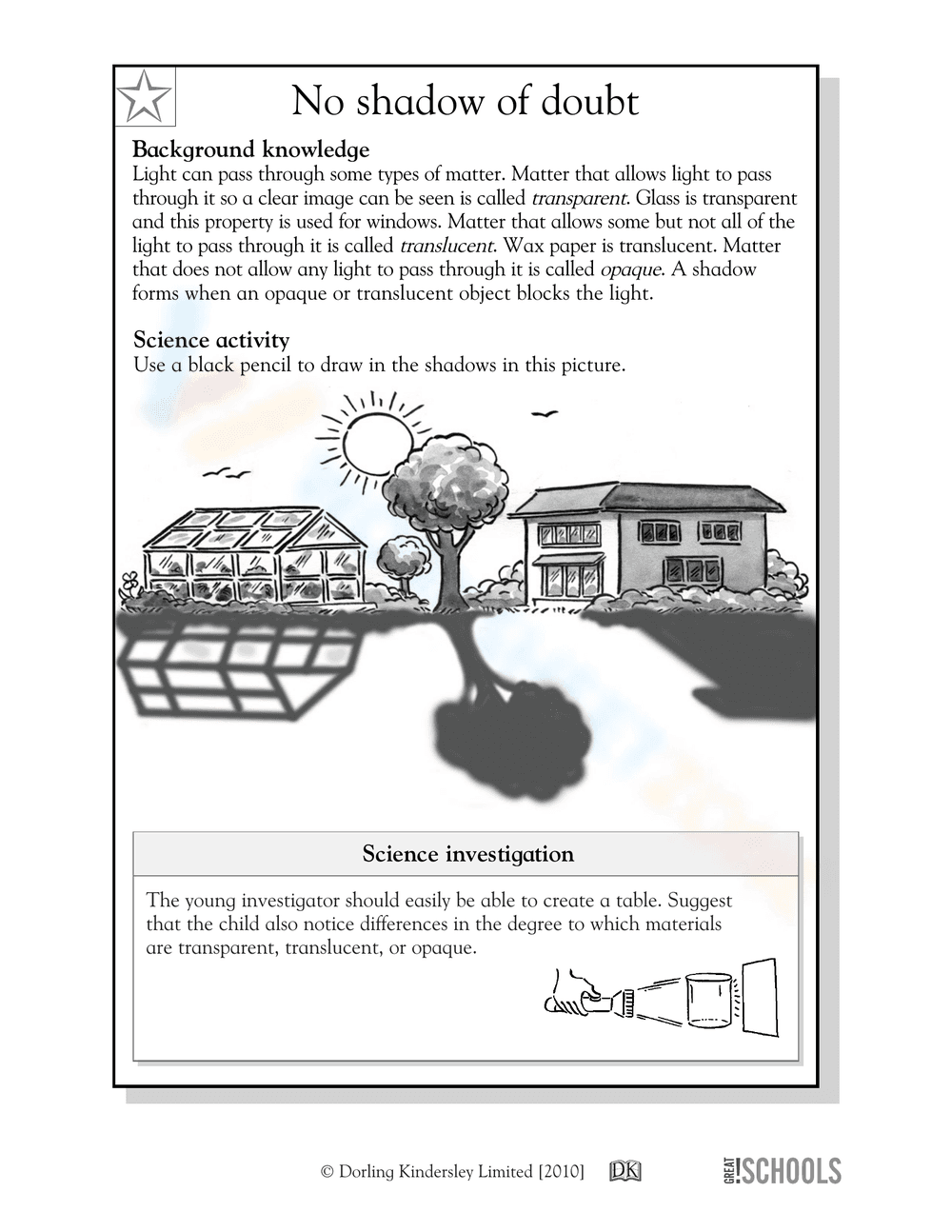 Grade 5 Light and Shadows Worksheet | Essential Science - Page 2