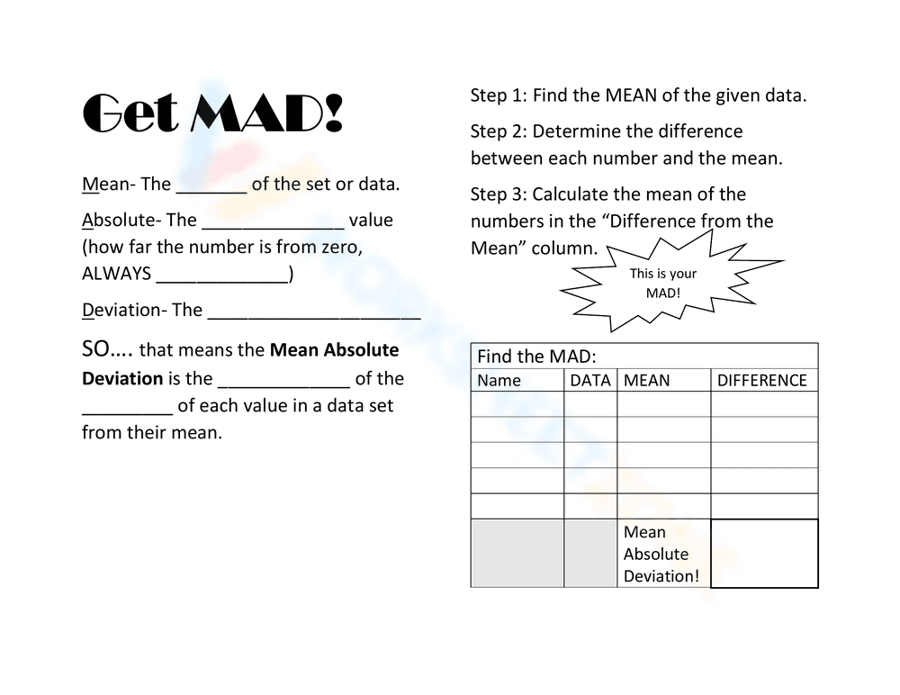Mean Absolute Deviation 2 - Page 2