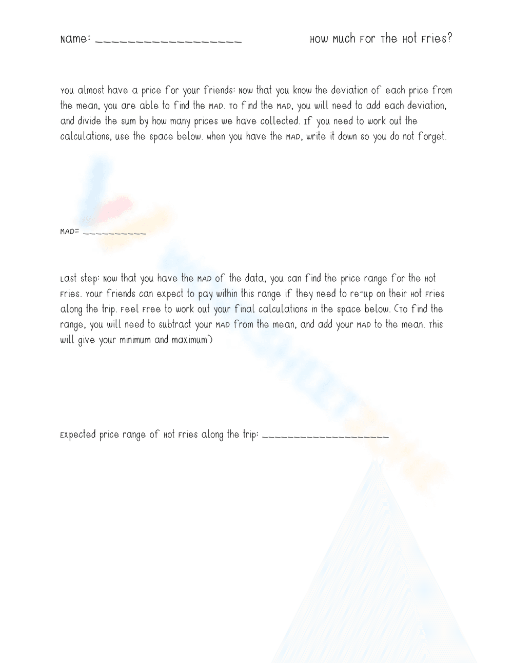 Mean and Deviation Word Problem Worksheet - Page 2